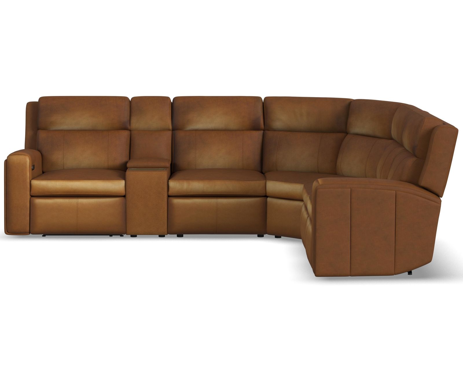 Wyatt 1596 Triple Power Reclining Sectional 705-72 (2 colors) in stock - Layout A: Six Piece Reclining Sectional 124" x 111" (2 recliners)