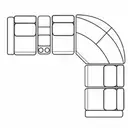 Layout B: Six Piece Reclining Sectional (2 recliners) 108.5" x 94.5"