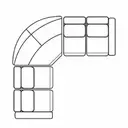 Layout D: Five Piece Reclining Sectional (2 recliners) 94.5" x 94.5"