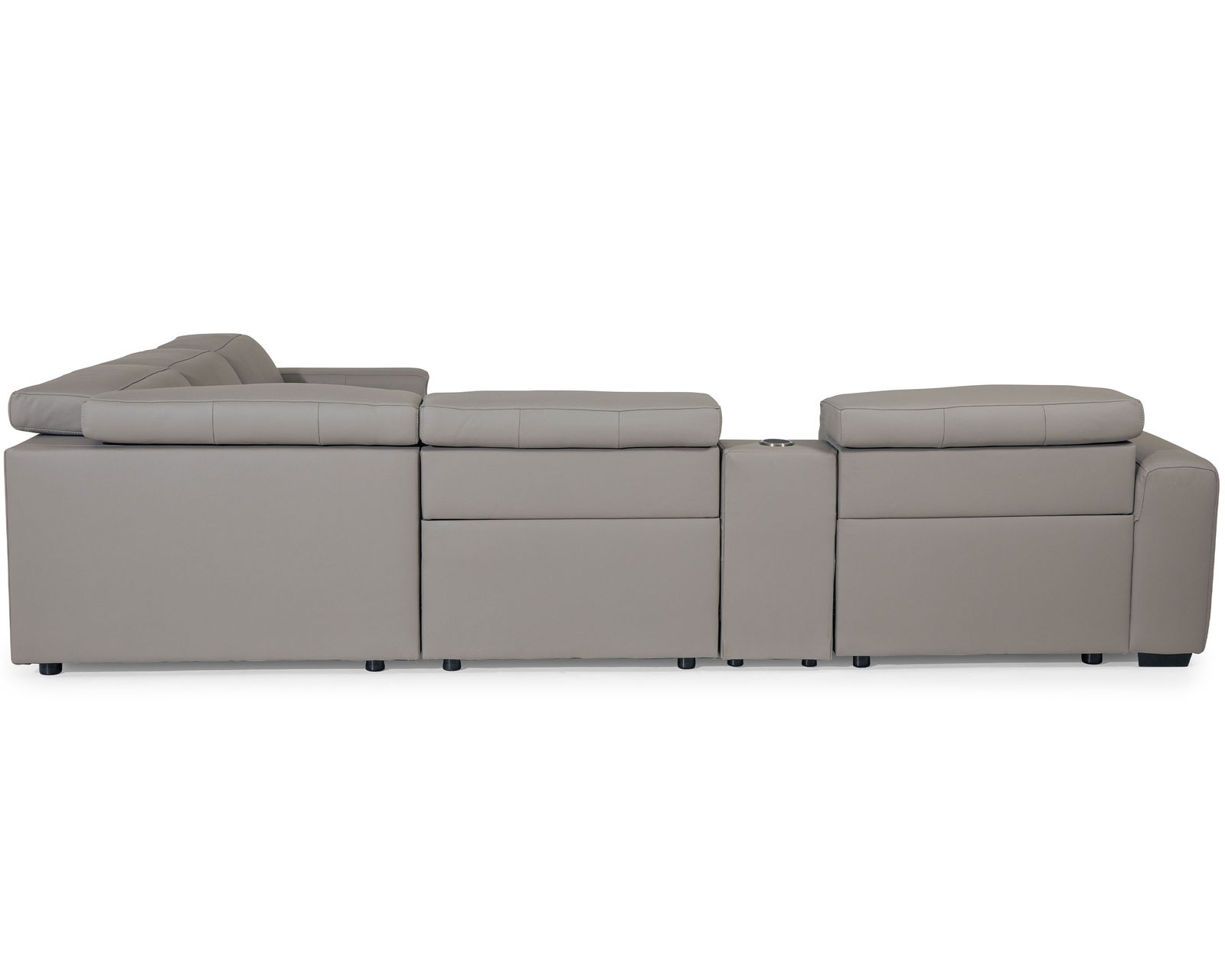 Titan 44004 Power Headrest Power Reclining Sectional (+100 leathers) - Layout K: Six Piece Sectional 137" x 124"