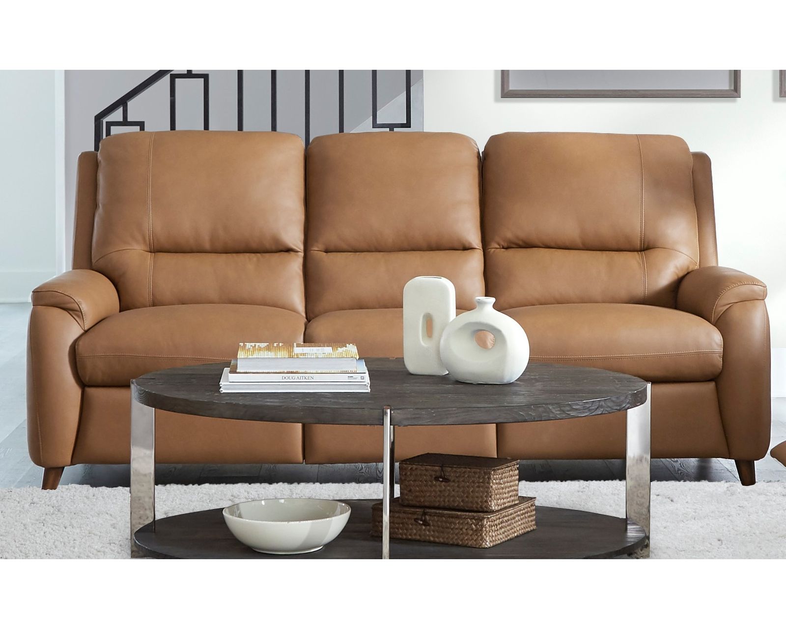 Austin 86" Power Headrest Power Reclining Leather Sofa (In stock) - Austin Power Headrest Power Reclining Sofa
