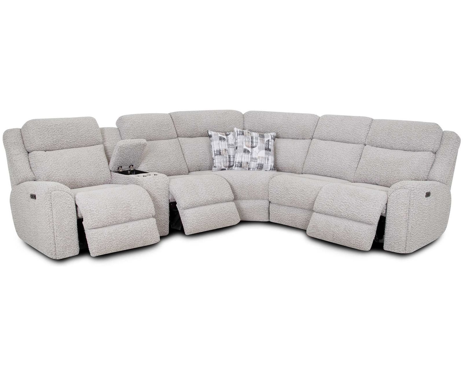 Keegan 694 Three-Piece Reclining Sectional (Three Recliners. Entertainment Built In. Relaxation Taken to the Next Level) Neori Air Massage Available
