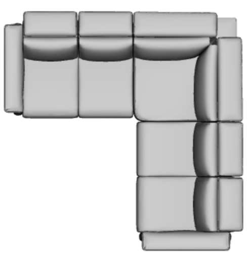 Layout A: Five Piece Sectional 90" x 90" (two recliners)