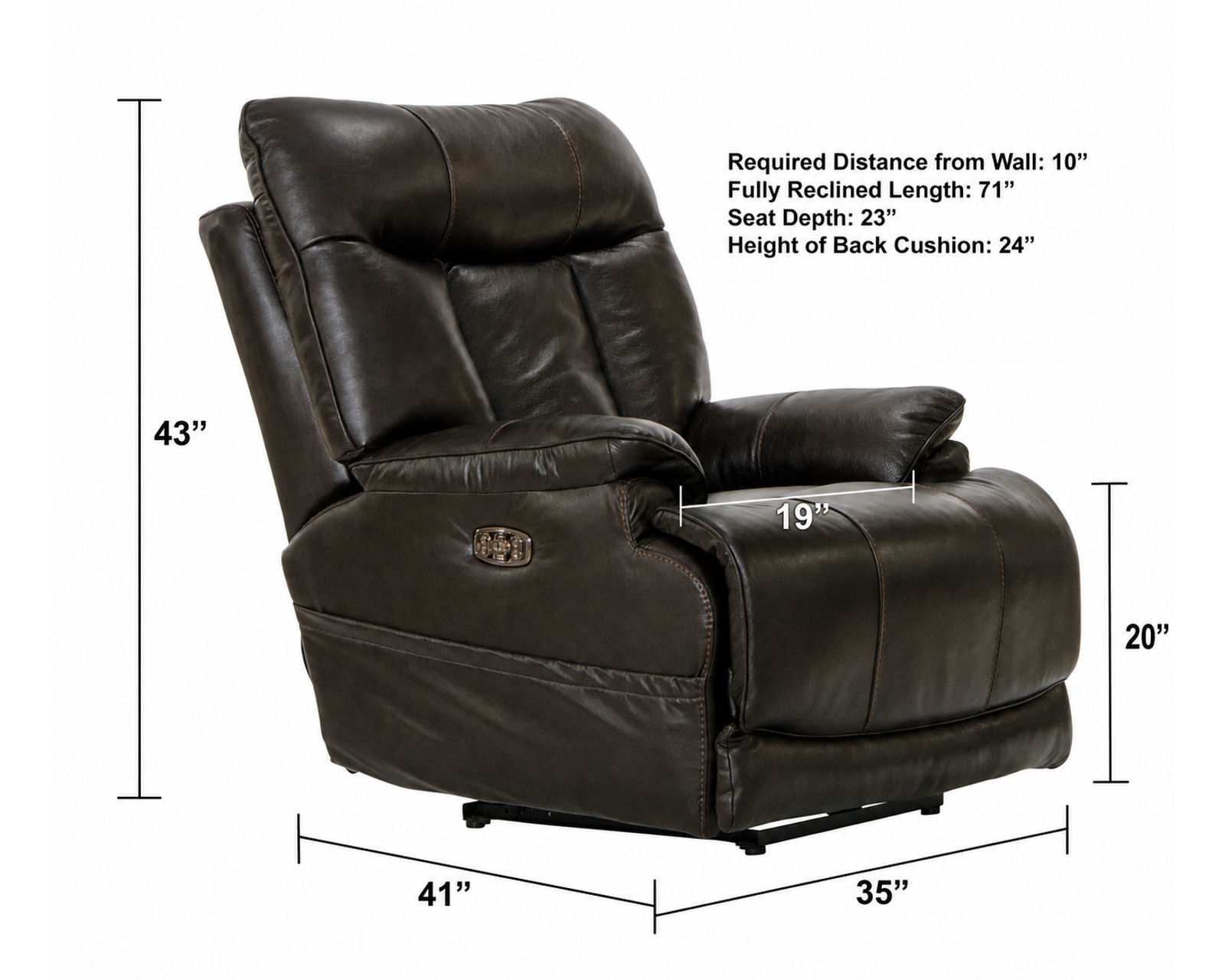 Naples Power Headrest Power Lay Flat Recliner w/Extended Ottoman - Italian Leather Luxury, Lay-Flat Relaxation & Extended Head-to-Toe Support (2 colors) - Deep Comfort. Lasting Support.