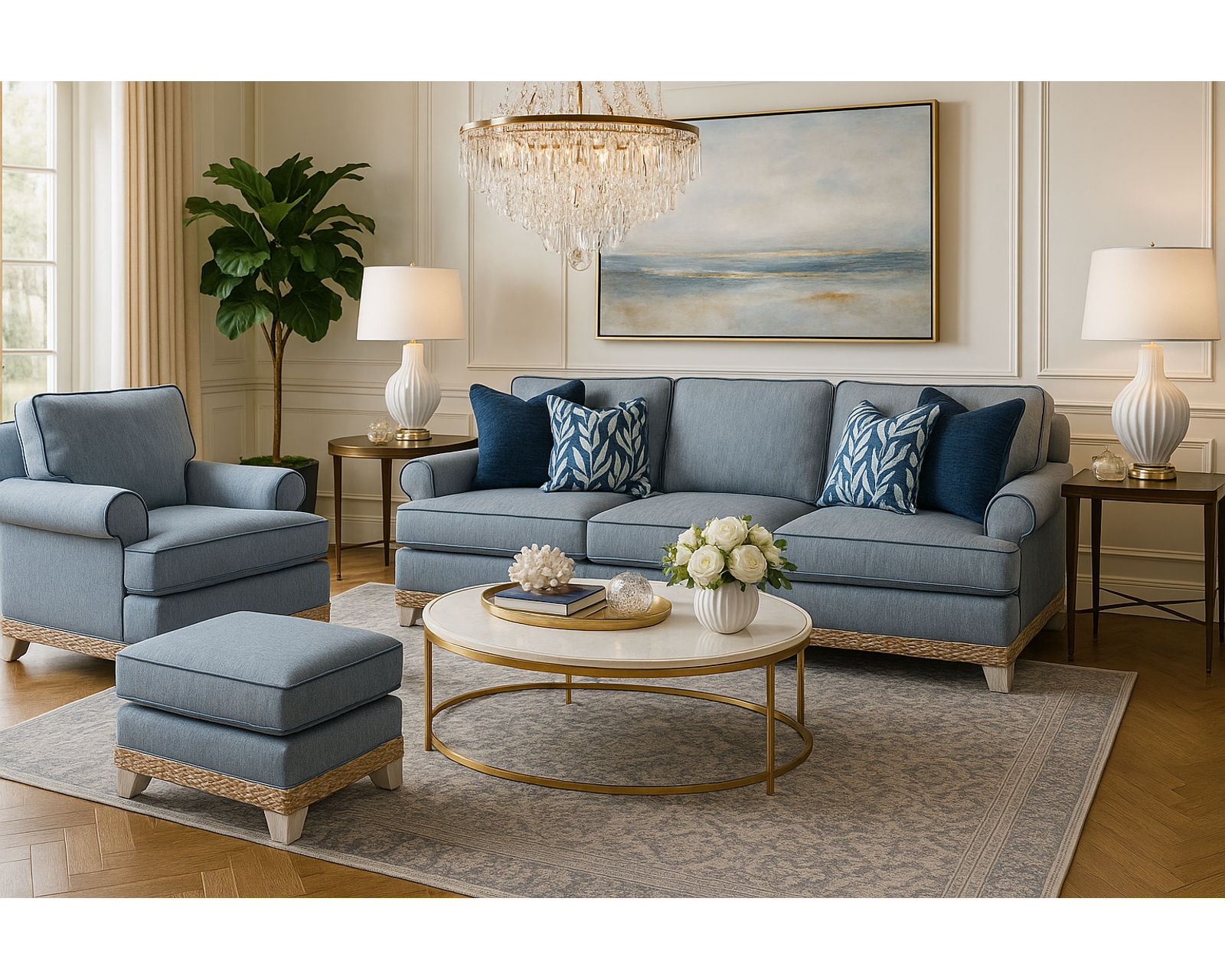 Fairwind 90" Sofa (+69 fabrics) - Fairwind 90" Rattan Sofa