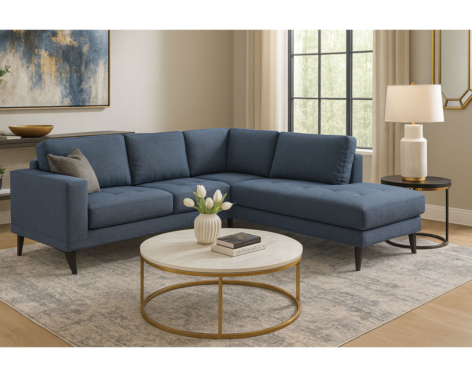 Seattle 77625 Sectional (50+ fabrics) - Layout C: Two Piece Sectional 126" x 91"