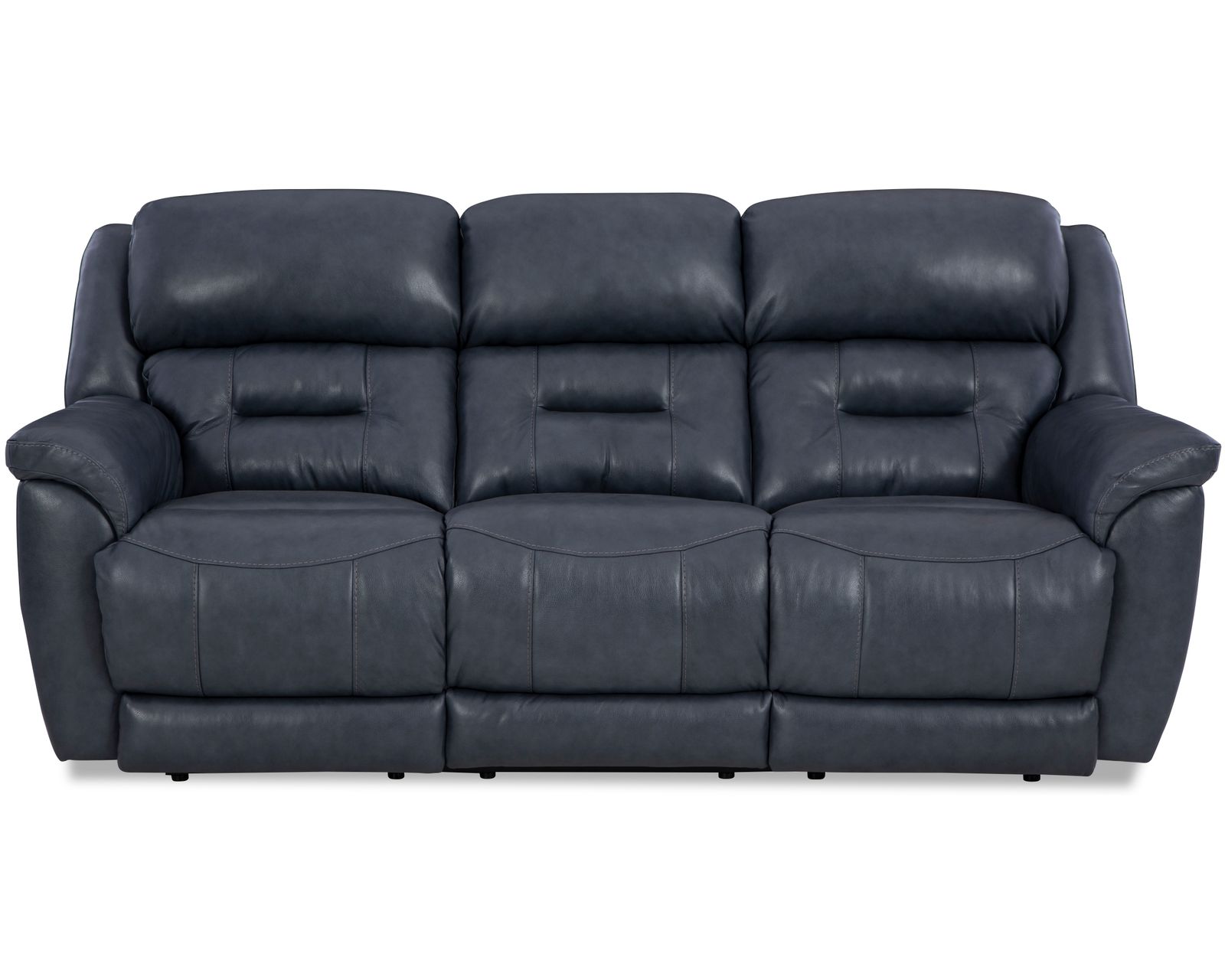 Contender 90" Zero Gravity Leather Triple Power Recliner Sofa Navy (In stock)