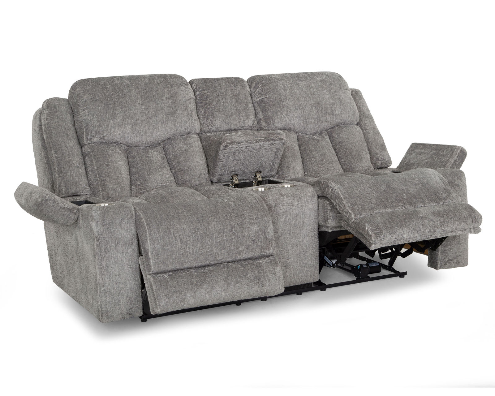 Denali 90" Power Reclining Sofa with Fold Down Table, Lights, USB, Wireless Charging, Dual Arm Storage, Massage, Cupholders & Drawer (+3 colors) - Denali Power Reclining Sofa w/ Power Headrest Reclining Console Loveseat
