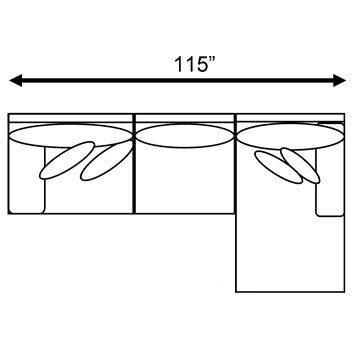 Layout A: Two Piece Sectional 115" wide