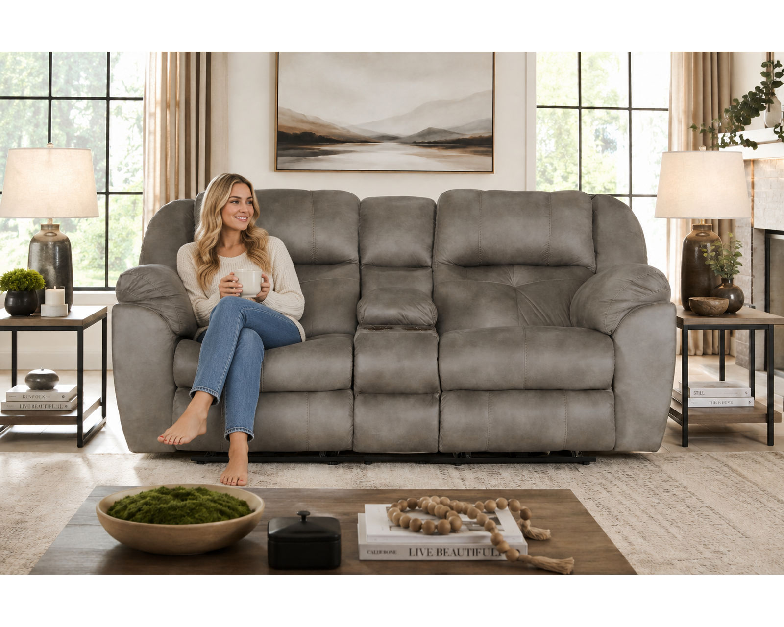 Ferrington 90" Lay Flay Power Headrest Reclining Sofa (2 colors)  - Deep Comfort. Lasting Support.