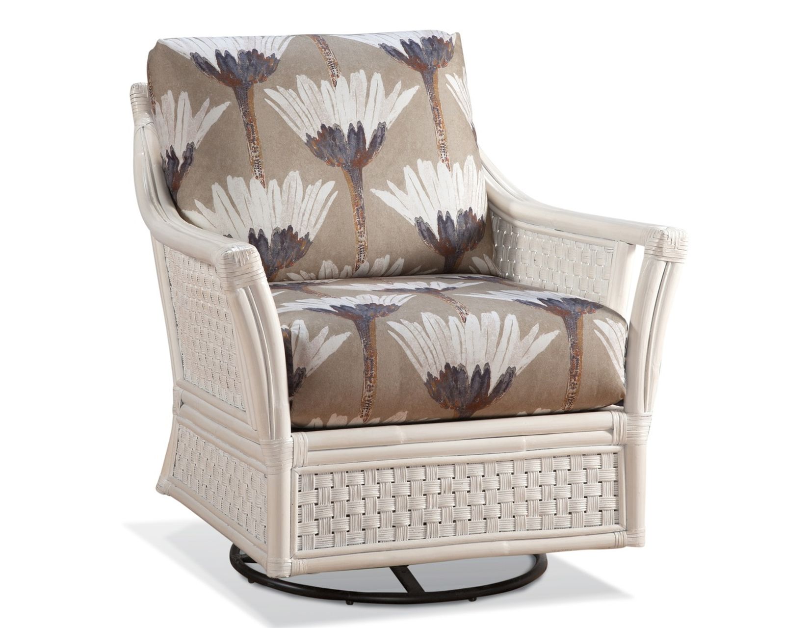 Boca 78" Rattan Sofa Blue (+28 finishes +69 fabrics) - Boca Rattan Swivel Glider