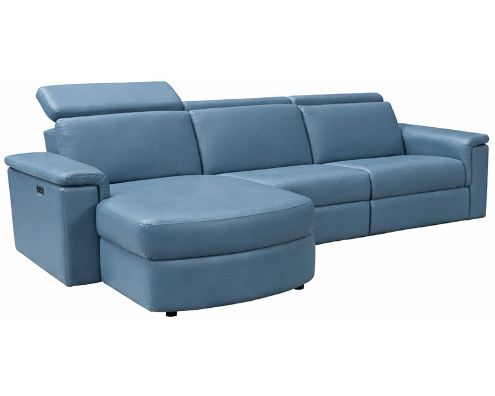 Zoe 3011 Power Headrest Power Reclining Chaise Sectional (standard and wide seat widths) +140 leathers - Layout A: Three Piece Reclining Chaise Sectional 65" x 110 (1 recliner - 3 power headrests)