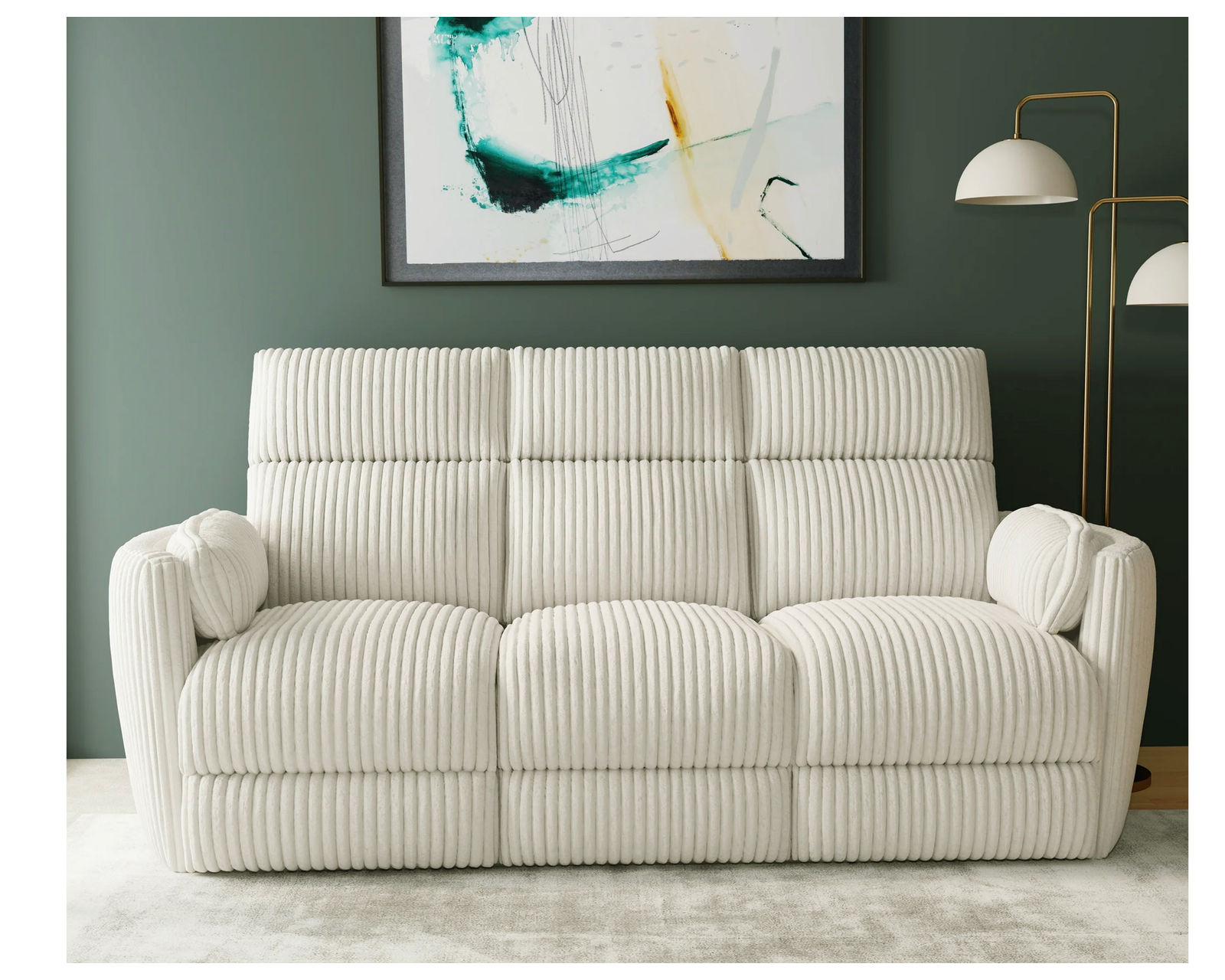 Radius 88" Power Gliding Reclining Sofa Ivory (In stock - Fast shipping) - 	Radius Ivory Power Gliding Reclining Sofa