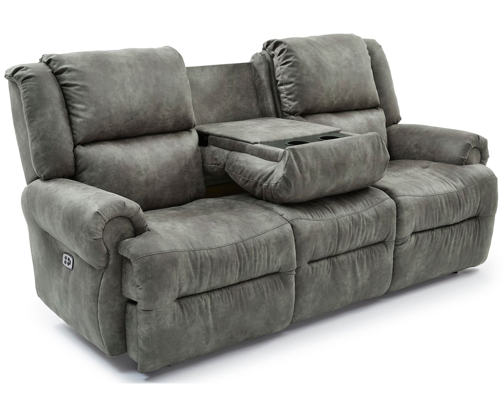 🎣 Genet 85" Reclining Sofa w/ Dropdown Table (+65 colors) - Genet 85" Space Saver Reclining Sofa w/ Dropdown Table