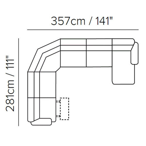Layout D: Six Piece Reclining Sectional - 111" x 141"