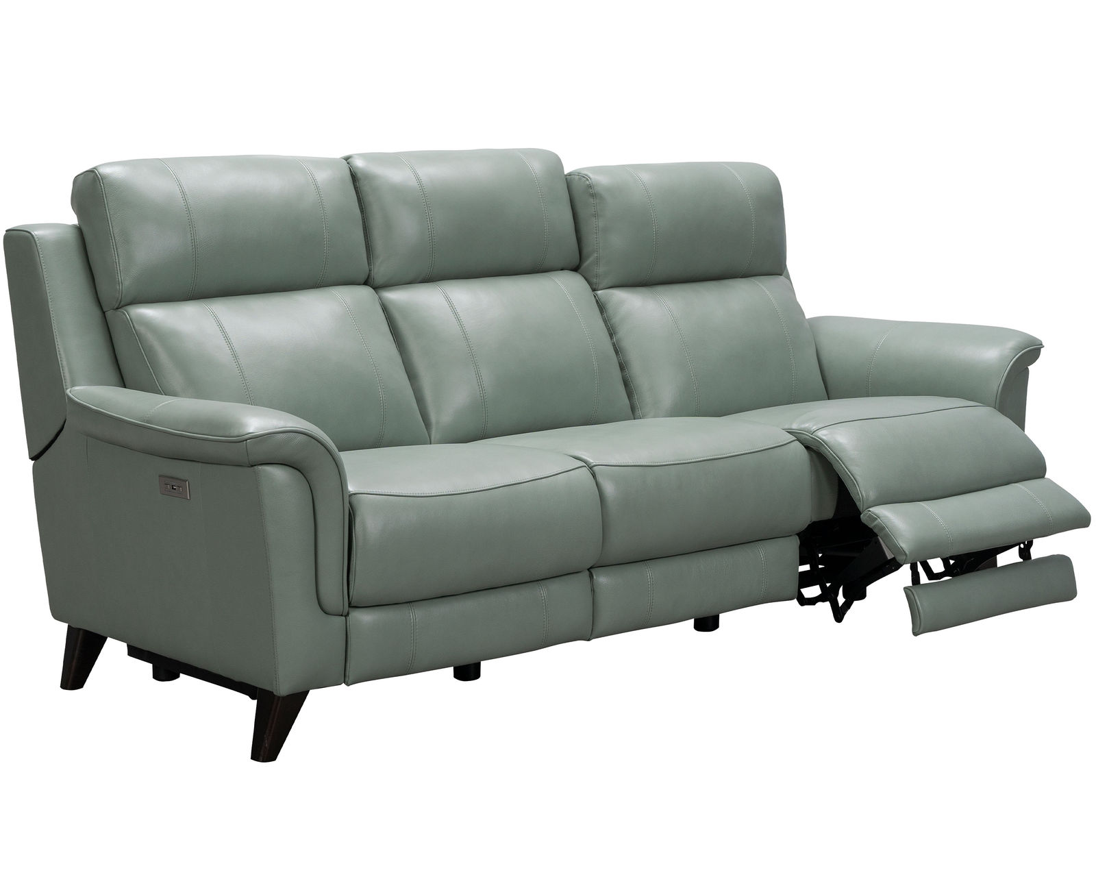 Kester 86" Leather Power Headrest Power Reclining Sofa (Mint) In stock - Includes Power Headrest  -  Power Recline