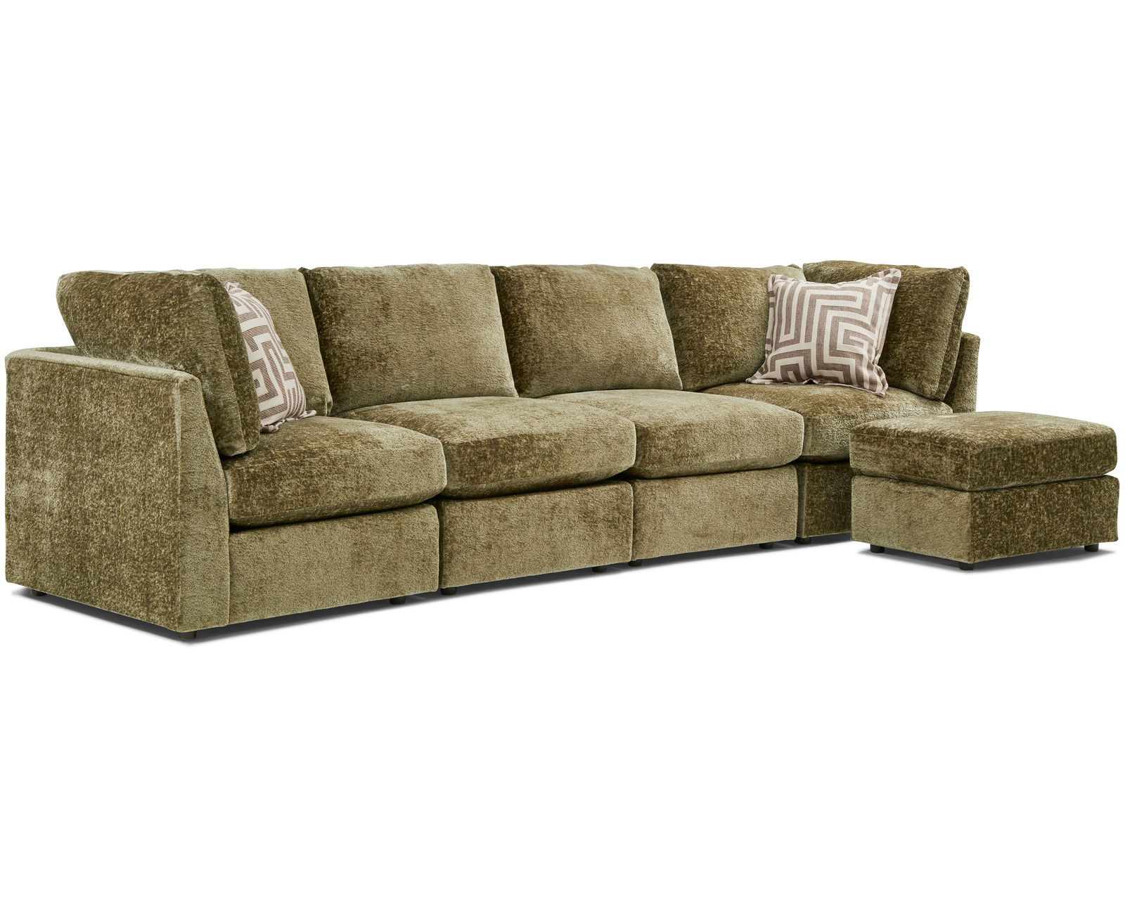 Jelsea Modular Sectional (+100 fabrics) - Layout J: Four Piece Sectional 129" Wide (Ottoman not included)