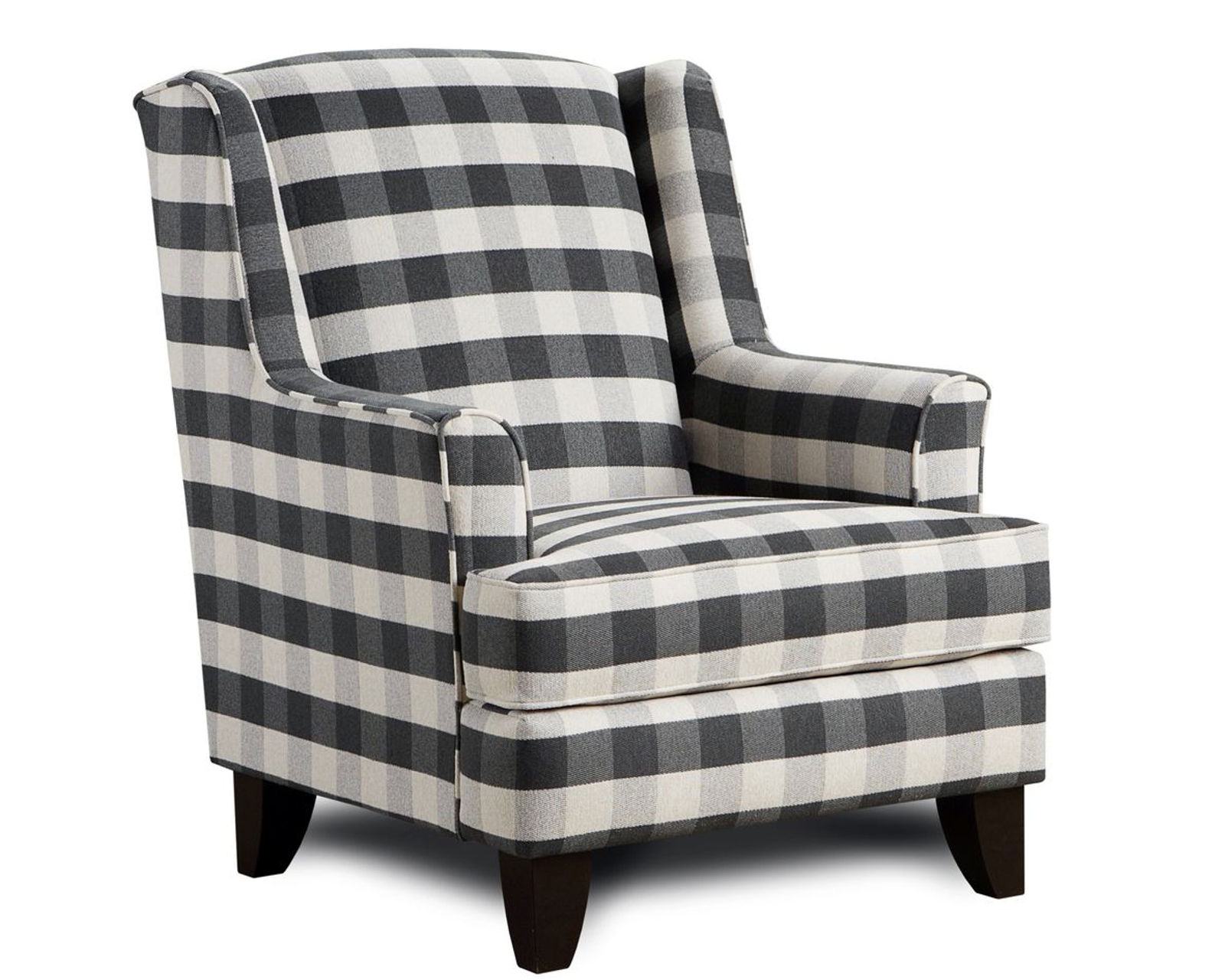 Popstitch Shell Three Piece Stationary Sectional (performance fabric) 122" x 122" - Brock Charcoal Accent Chair 260-C (performance fabric)