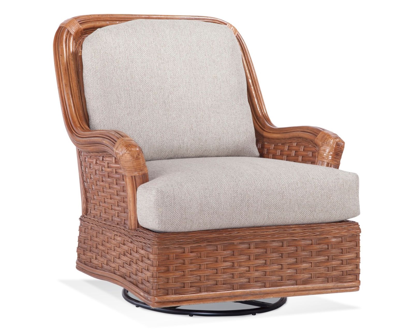 Somerset 81" Rattan Sofa Tan (+28 finishes +69 fabrics) - Somerset Rattan Swivel Glider