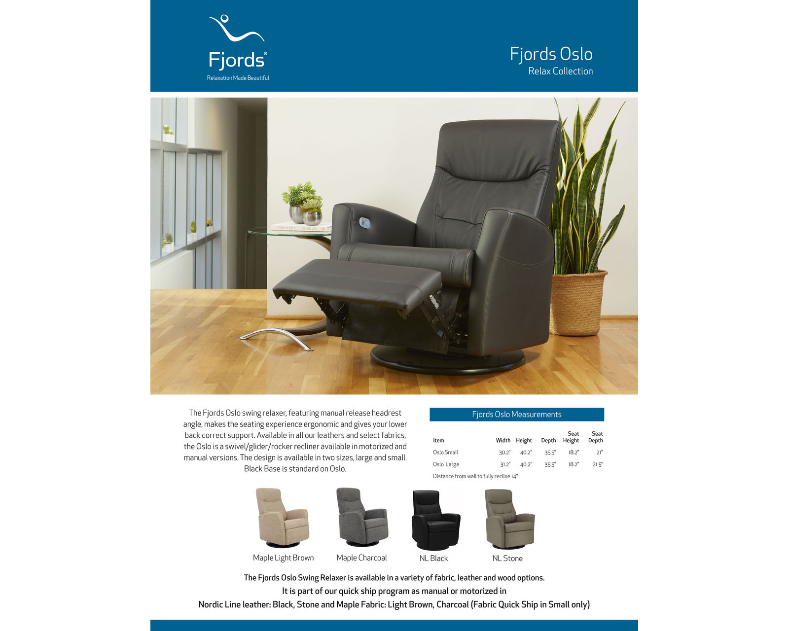 Oslo Swivel Glider Recliner Black (In stock - Fast shipping)
