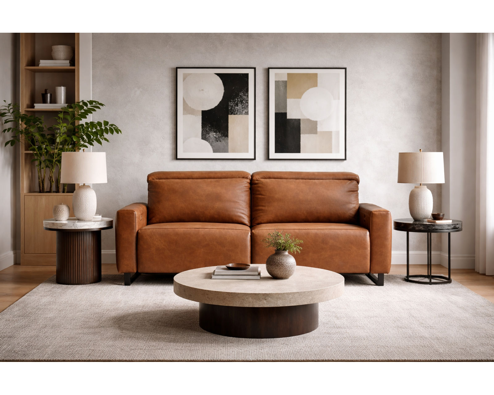 Florent Dual Power Reclining Sofa — Available in Standard & Wide Cushions, 140+ Leather Options, and 80", 84", or 112" Widths - Premium Comfort Without Compromise