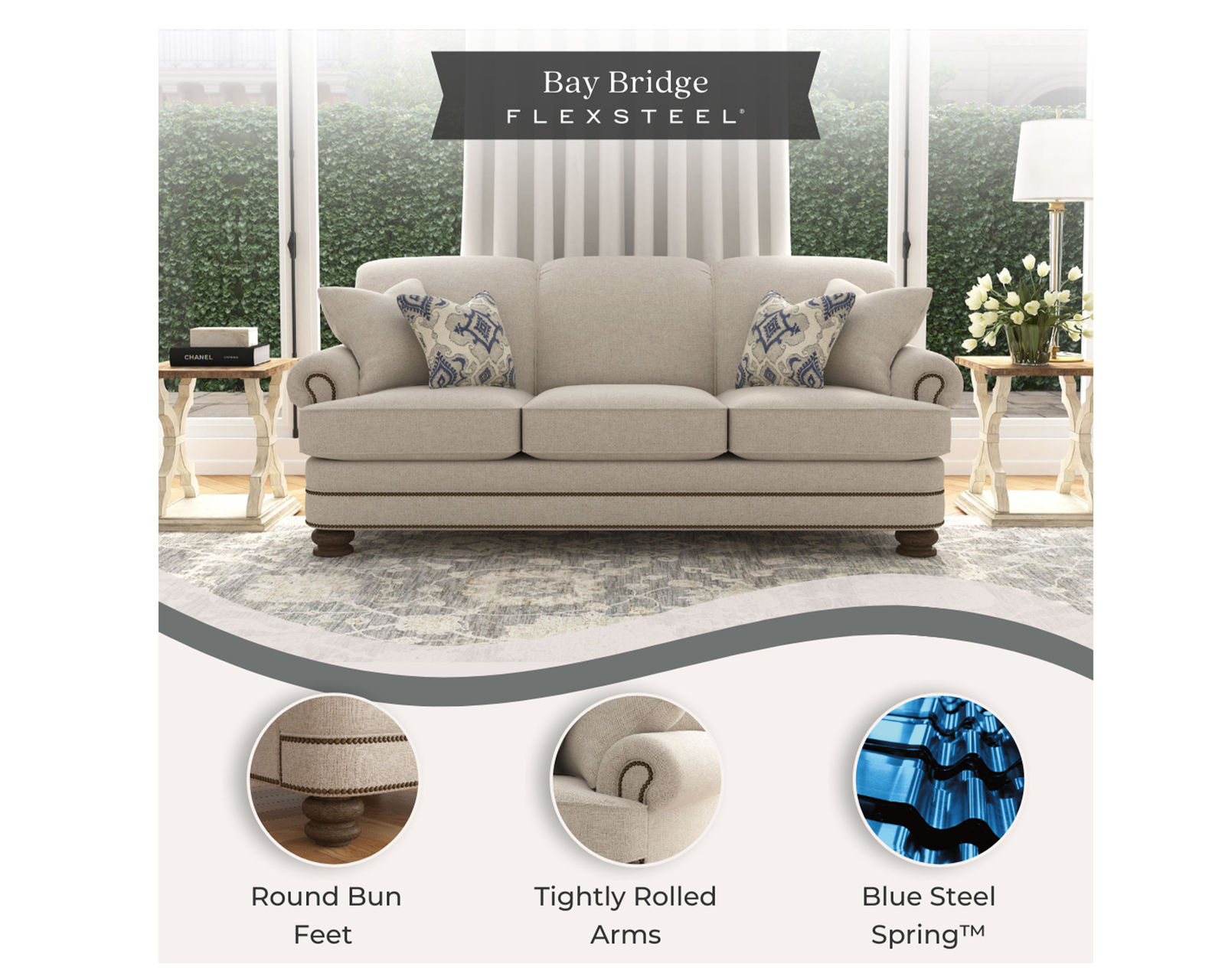 Bay Bridge 3791 Nailhead Loveseat (+50 leathers)