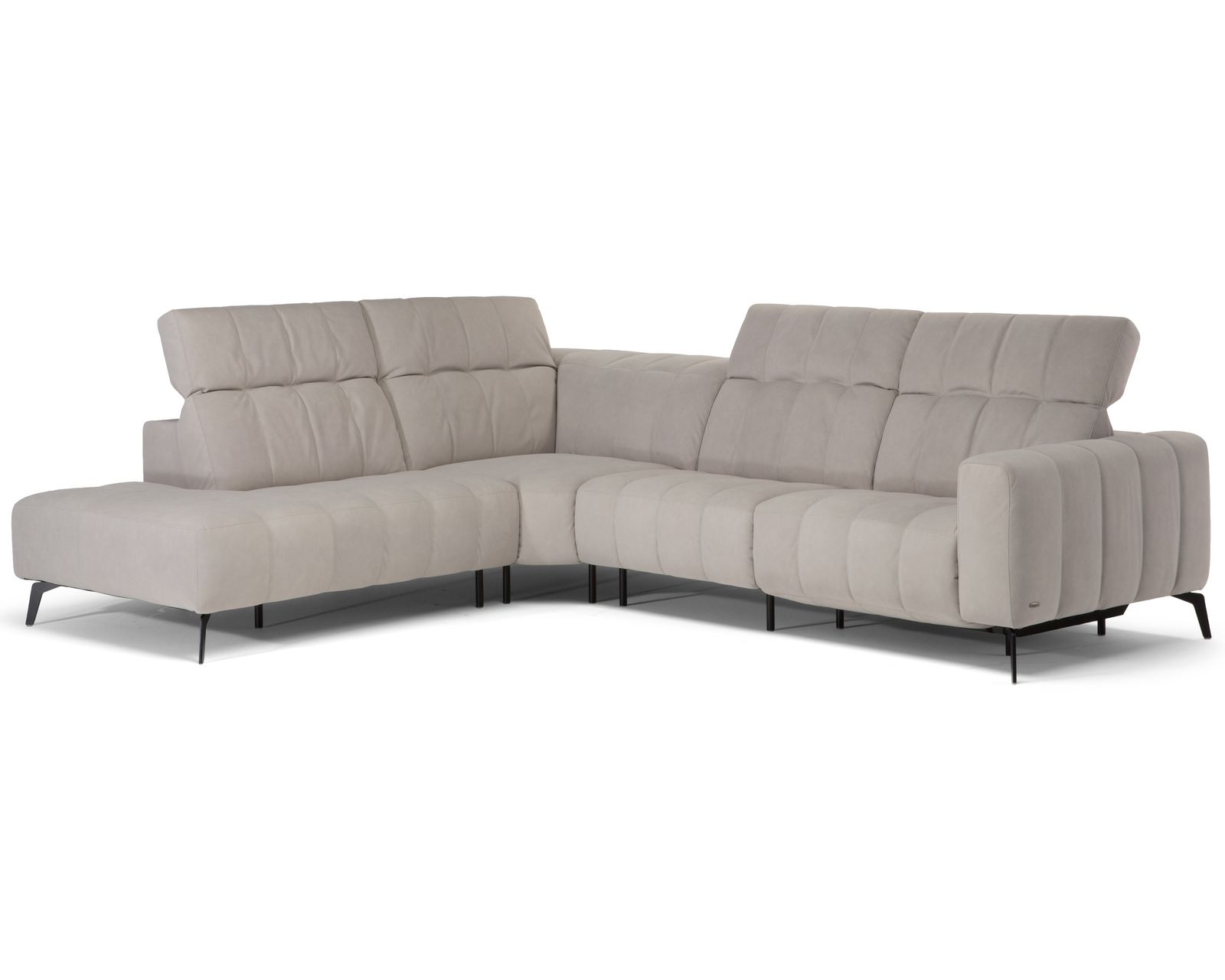 Portento C142 Stationary Sectional (+40 fabrics) - Features Manual Adjustable Headrests 