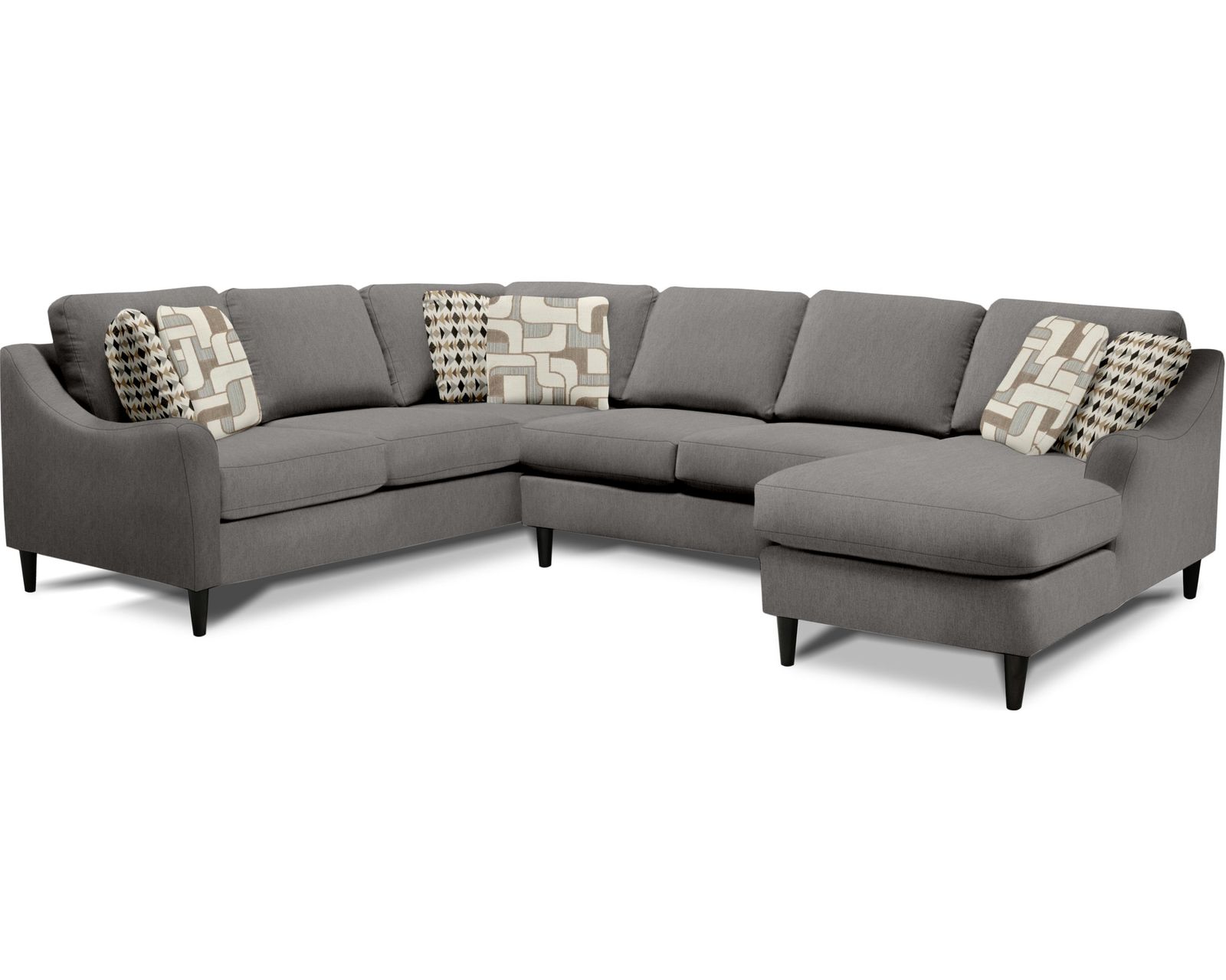 Kinley Stationary Sectional  (+101 Standard and Performance Fabrics) - Layout F: Three Piece Sectional 98" x 126"