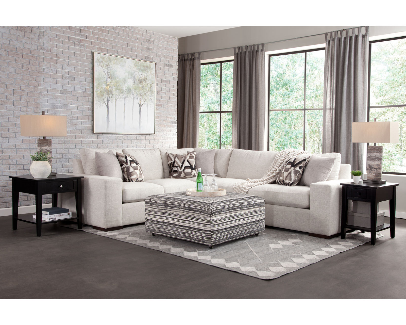 Memphis Stationary Sectional (+69 fabrics)