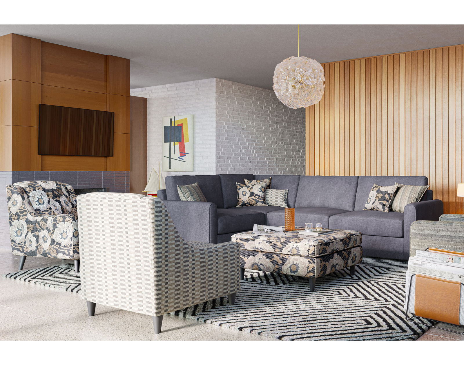 Argo Ash Two Piece Sectional (Includes Pillows) 83.5" x 124"