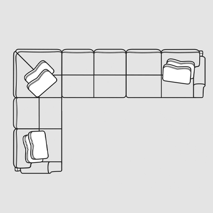 Layout E: Four Piece Sectional 89" x 140"