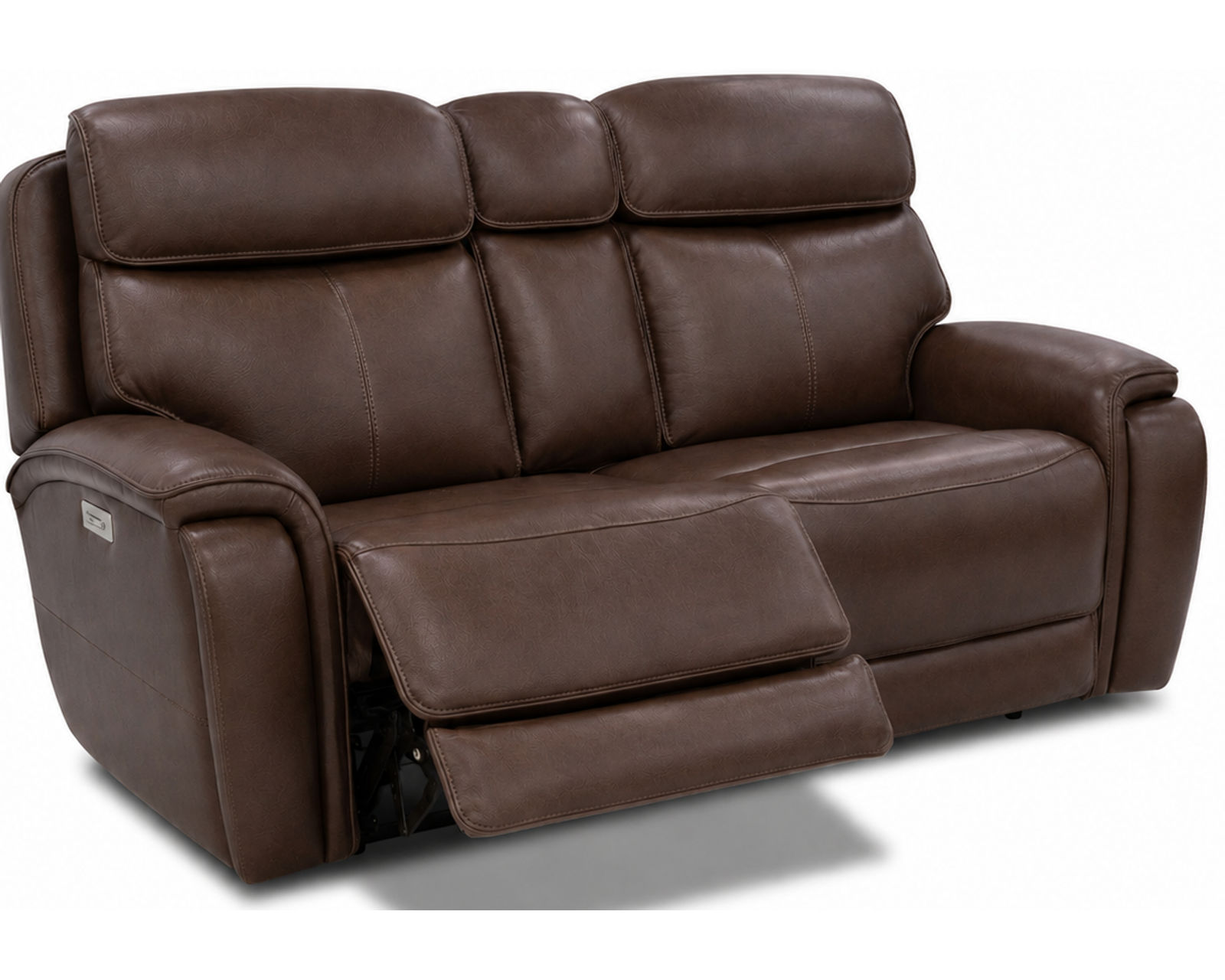 Walker 1580-70 Triple Power Leather 78" Reclining Console Loveseat (2 colors) - Cupholders and Storage