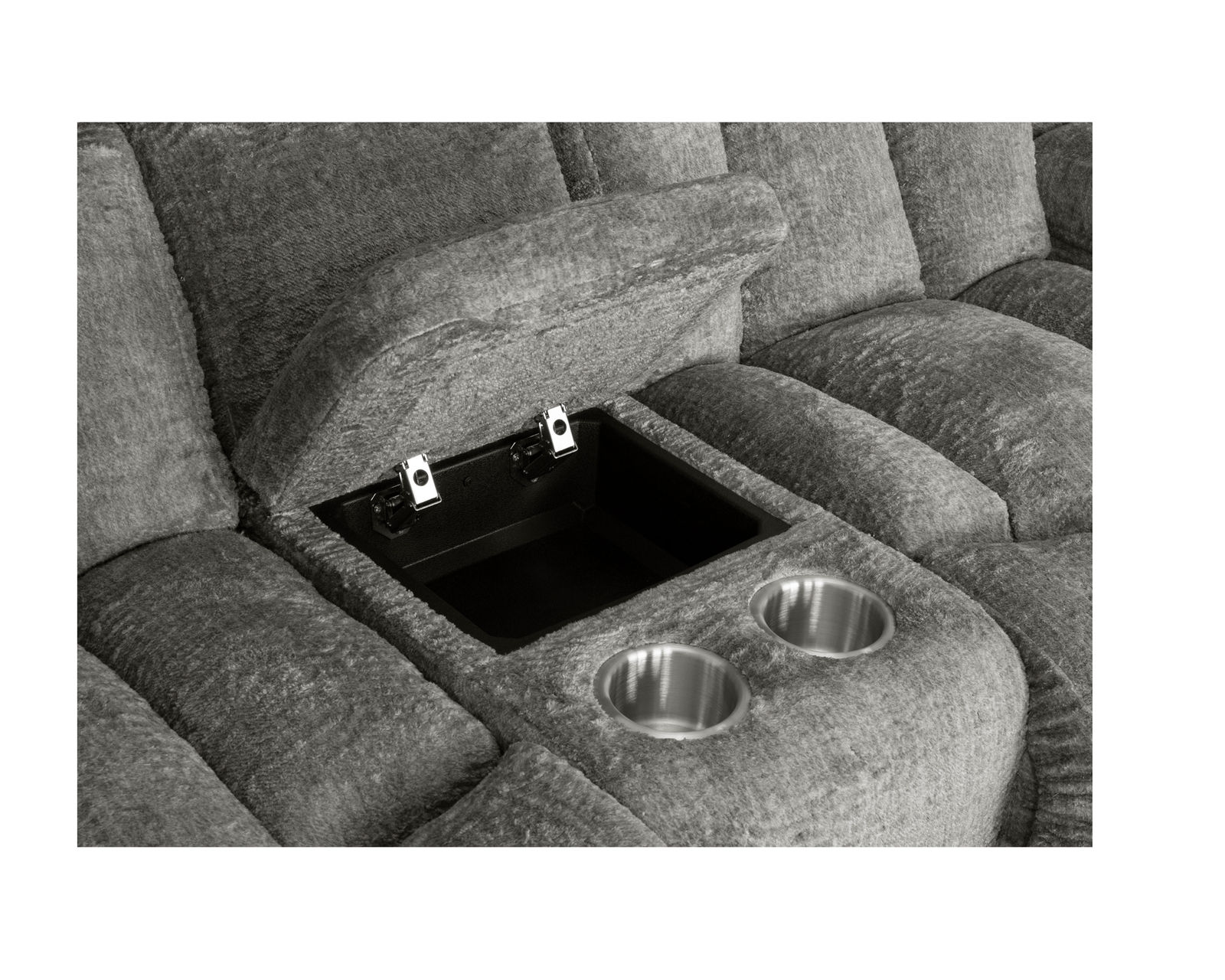 Denali 90" Power Reclining Sofa with Fold Down Table, Lights, USB, Wireless Charging, Dual Arm Storage, Massage, Cupholders & Drawer (+3 colors) - Include center console with storage and metal cupholders