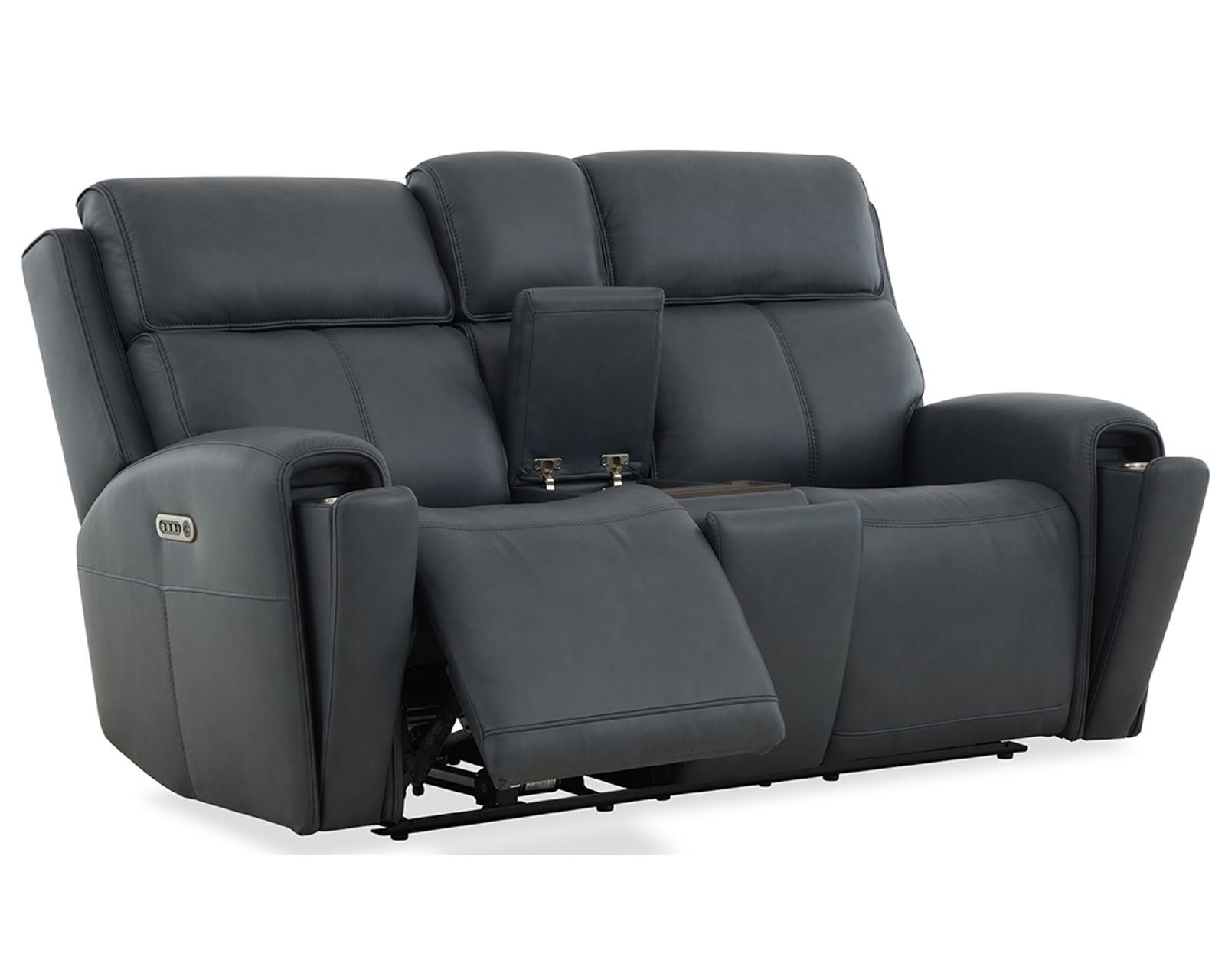 Warren 1848 Zero Gravity Triple Power Reclining Console Loveseat 77" (two colors) - Center console Features Wireless Charging and Storage