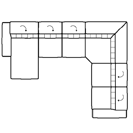 Layout H: Six Piece Sectional 68" x 147" x 114"