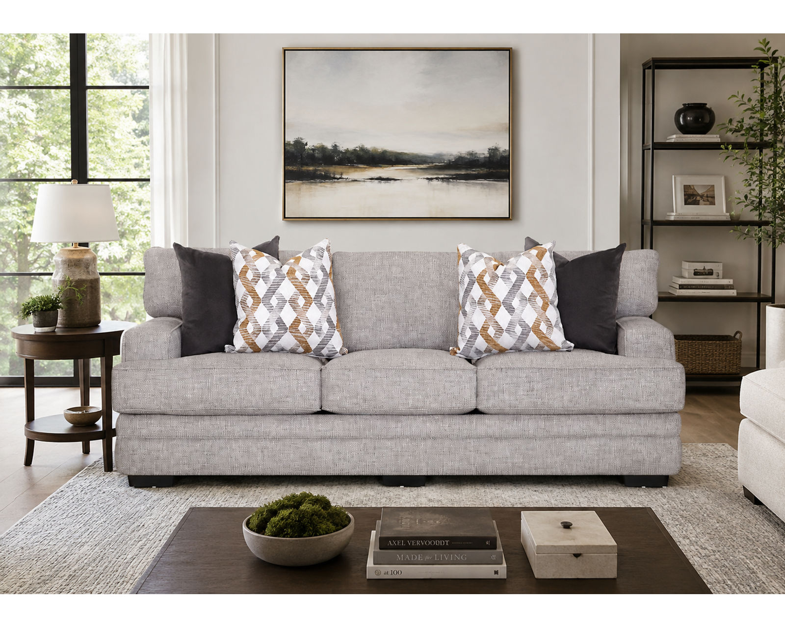 Protege 101" Extra Wide Sofa (Extra-Wide Comfort with a Fresh, Designer-Inspired Look) - Shown in Durable Polyester Color Dove
