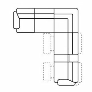 Layout C: Six Piece Reclining Sectional (3 Recliners) 97" x 110"