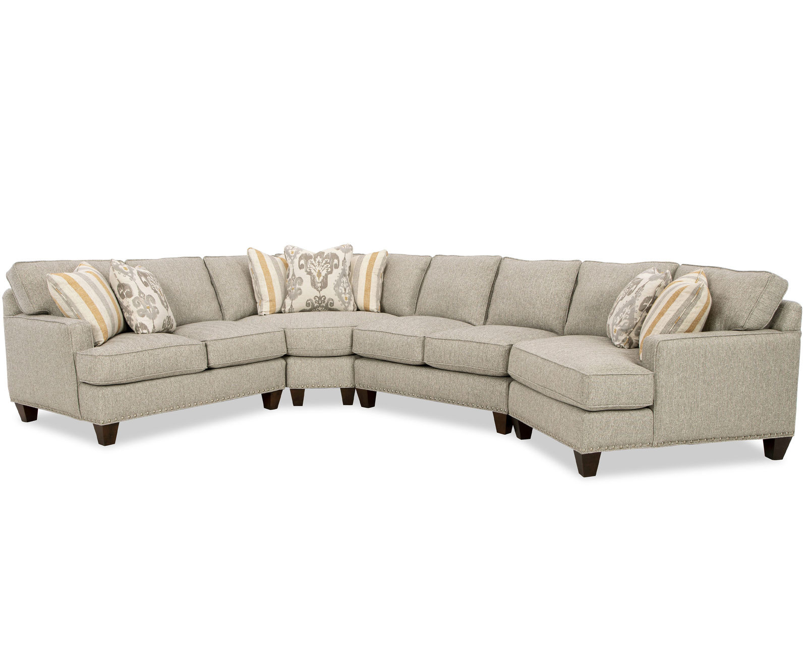 C9 Stationary Sectional (100+ Performance fabrics) Make it Yours - Shown with track arms, box back cushions and tapered legs