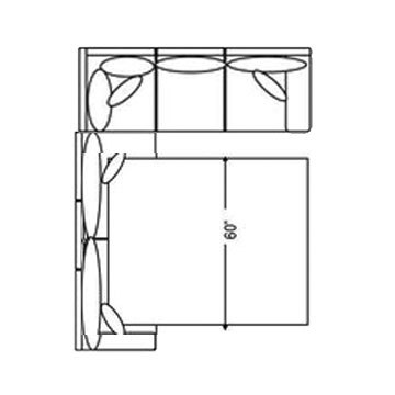 Layout A: Two Piece Sleeper Sectional (Sleeper Left Side) 116" x 92"