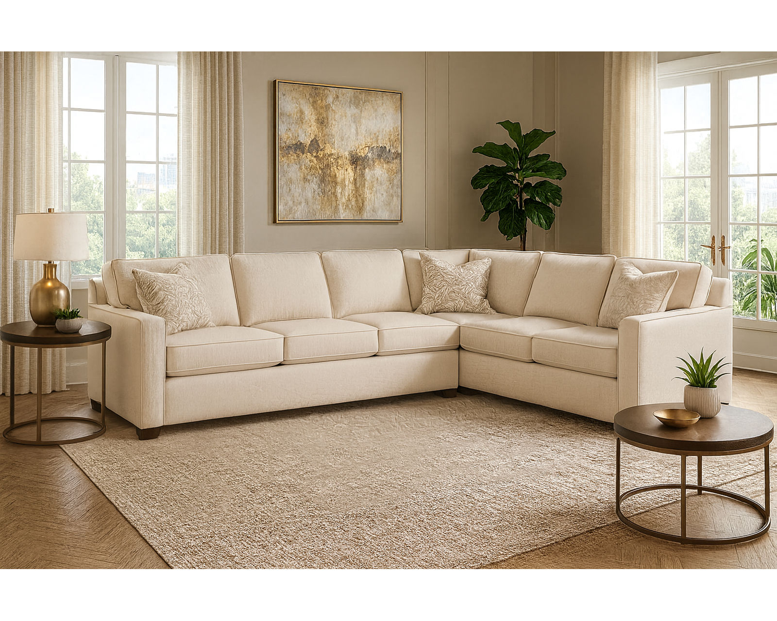 Easton Queen Sleeper Sectional  (+69 fabrics) - Layout A:  Two Piece Left Side Sleeper Sectional 117" x 94"