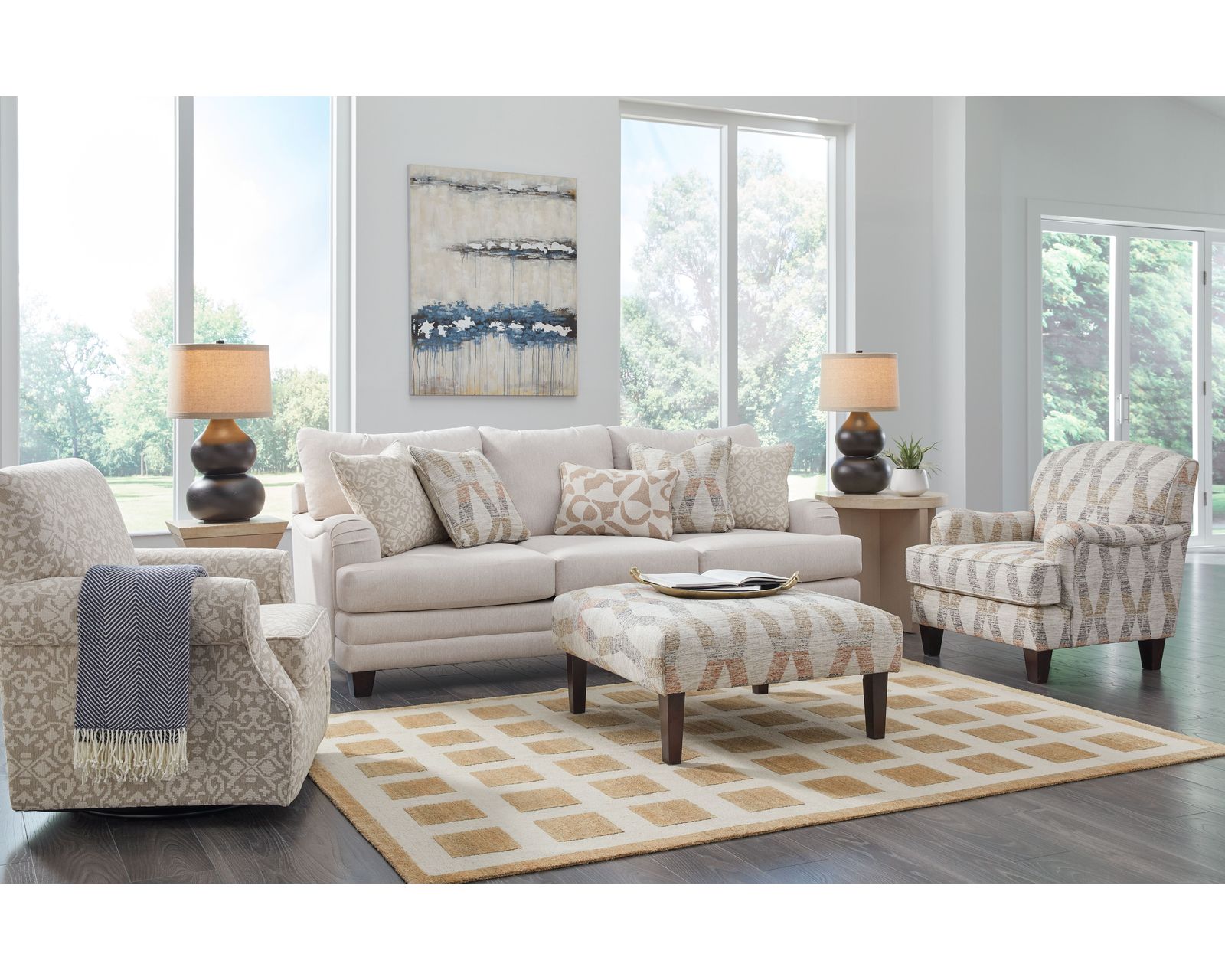 Blair Cream 94" Sofa 4480-KP  - Entire living room is available and on sale