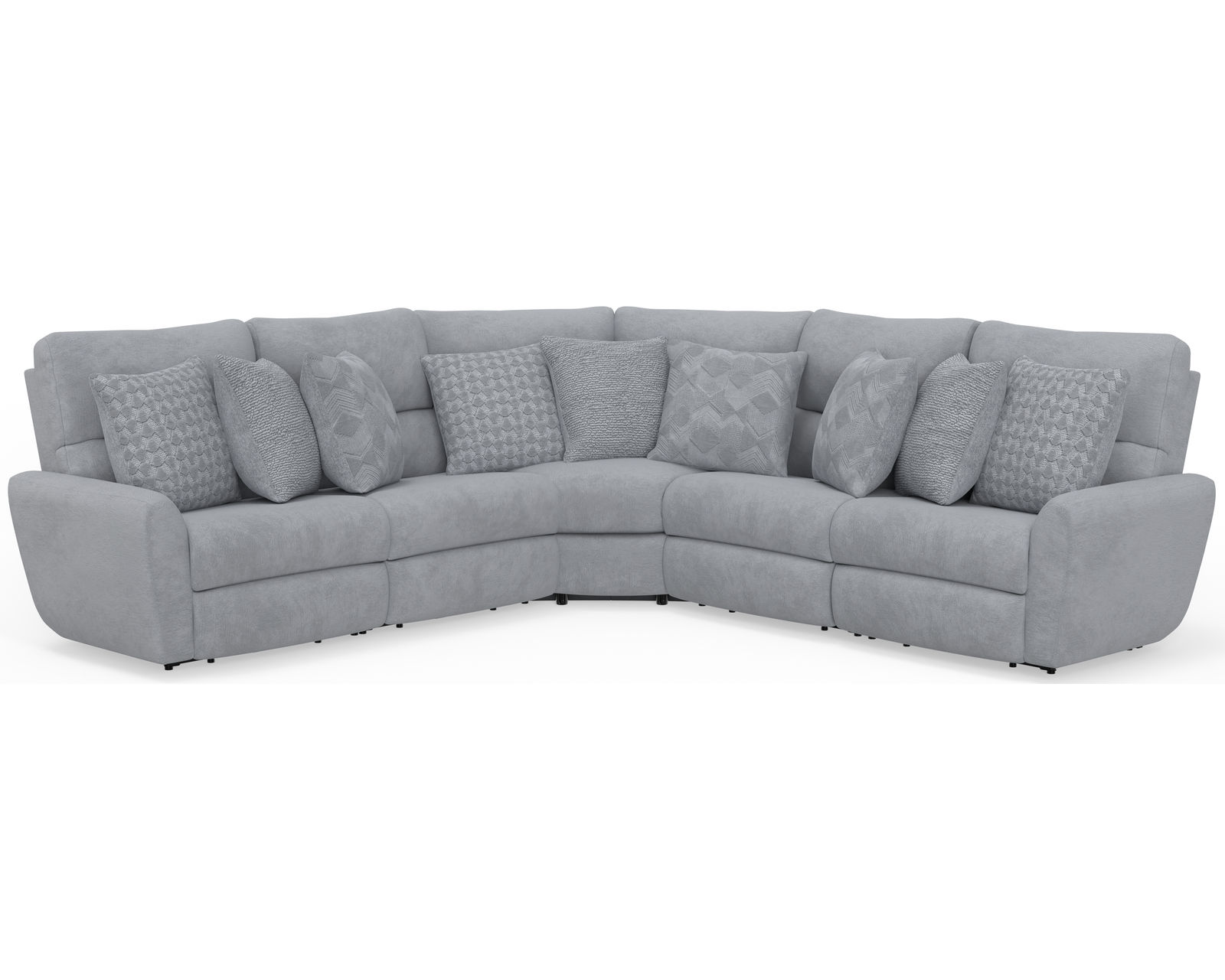 Majesty 336 Deep Seat Power Reclining Sectional - Heavy Weight - 400 lb. per recliner  (+2 colors) - Luxurious and soft polyester fabric