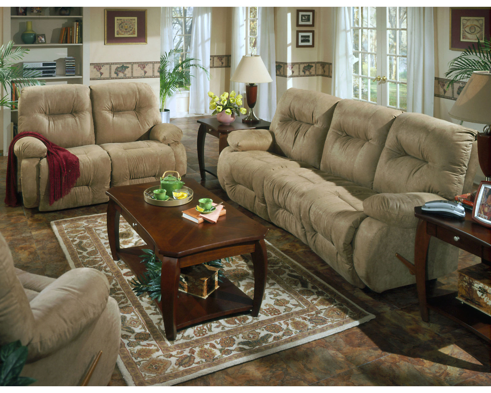Brinley Double Reclining Console Loveseat (+100 fabrics) - Brinley Double Reclining Sofa