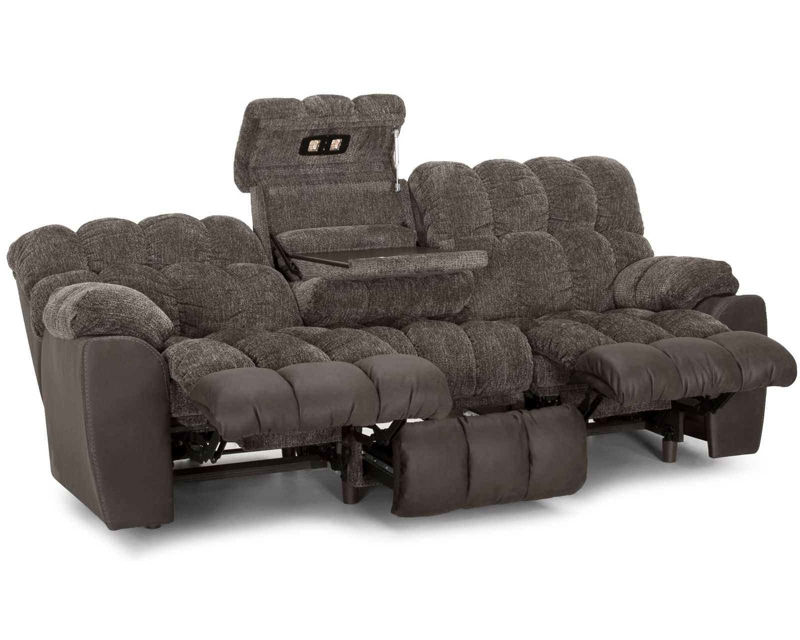 Westwood 88.5" Reclining Sofa with Drop-Down Table, Reading Lights, Cupholders & Storage Drawer (Movie-Night Comfort. Entertainment Built Right In)