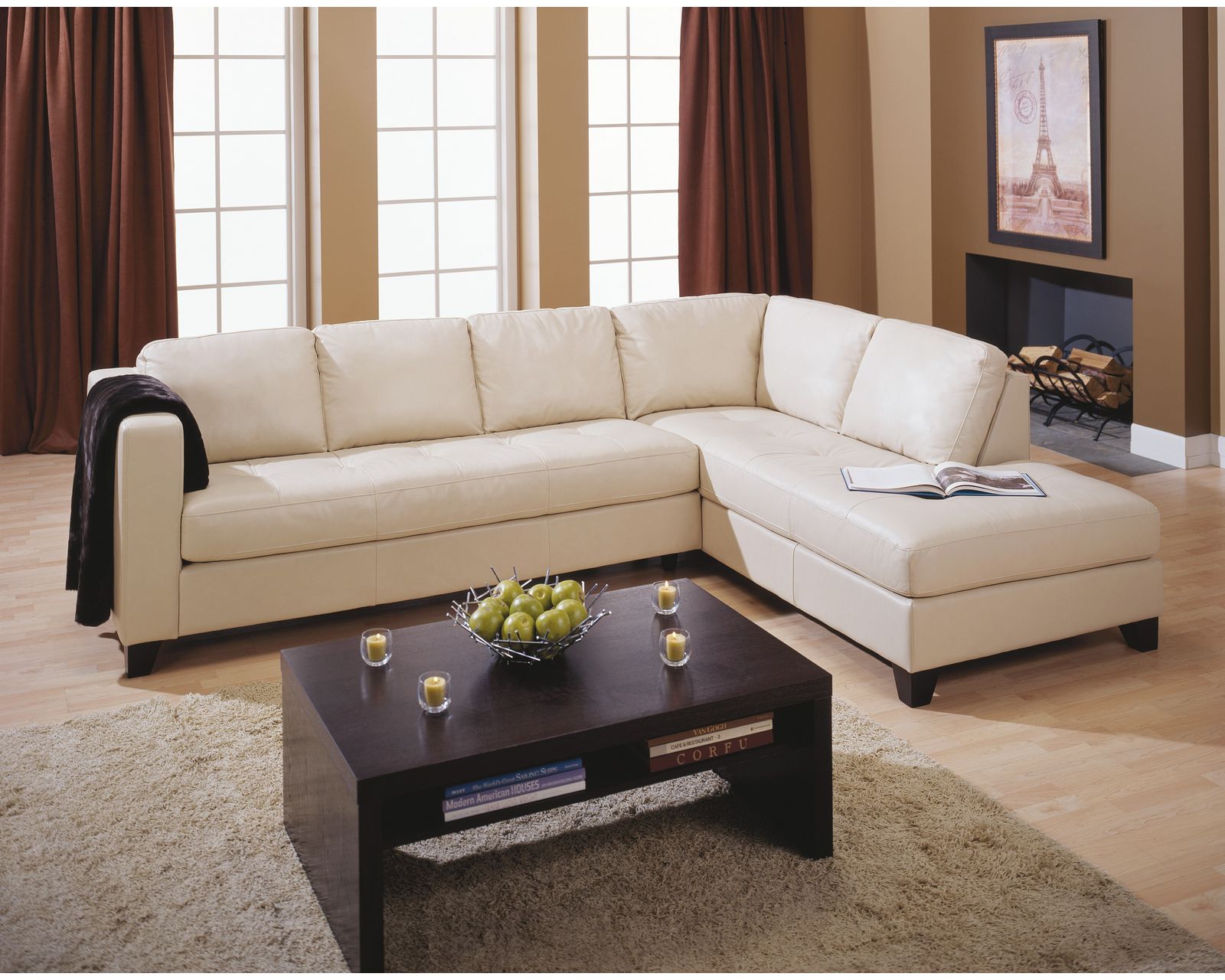 Jura 77201 Stationary Sectional (+50 fabrics) - Layout A Two Piece Sectional (Chaise Right Side) 116" x 84"
