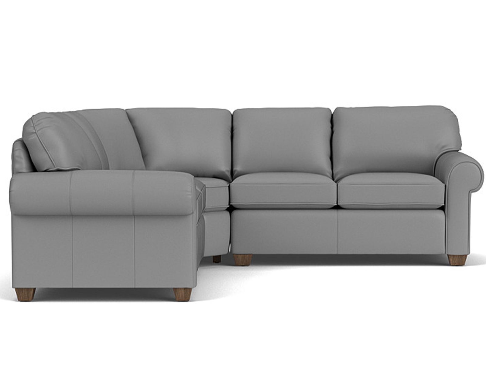 Thornton Leather Stationary Sectional (Leather choices) - Sectional Layout O:  Only the highest quality leathers go on Flexsteel Furniture
