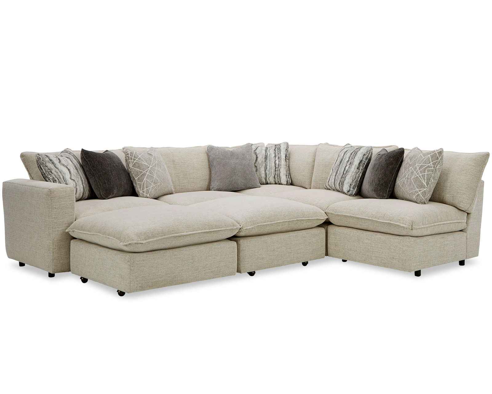 Bowie 7127 Modular Sectional (+100 performance fabrics) - Layout V: Seven Piece Sectional 118" x 74"