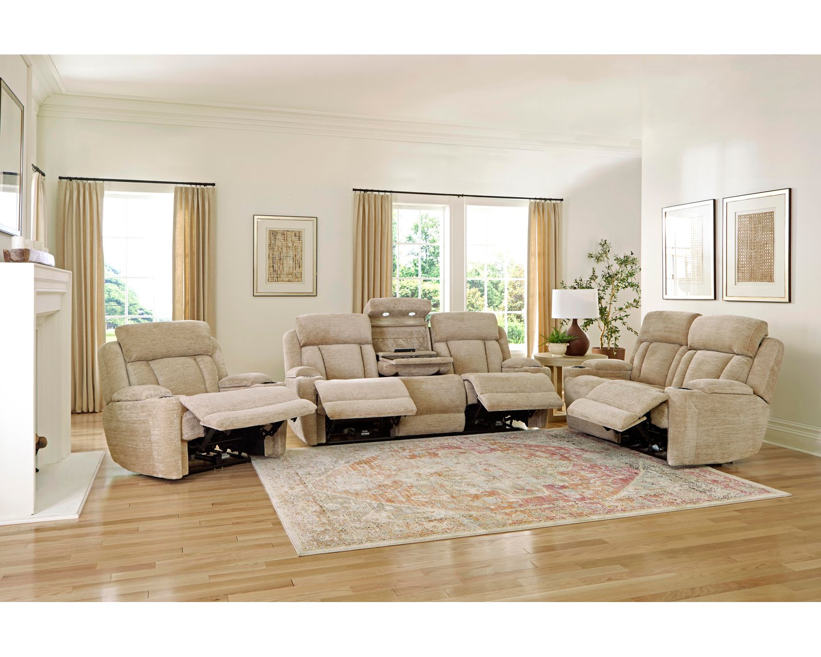 Dalton Power Headrest Power Recliner Fawn (In stock - Fast shipping)