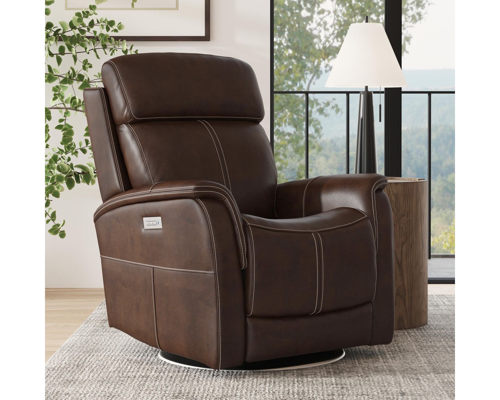 View 1524 Triple Power Reclining Console Loveseat (050-70) +3 colors - In stock - Built to last with our DualFlex Spring System