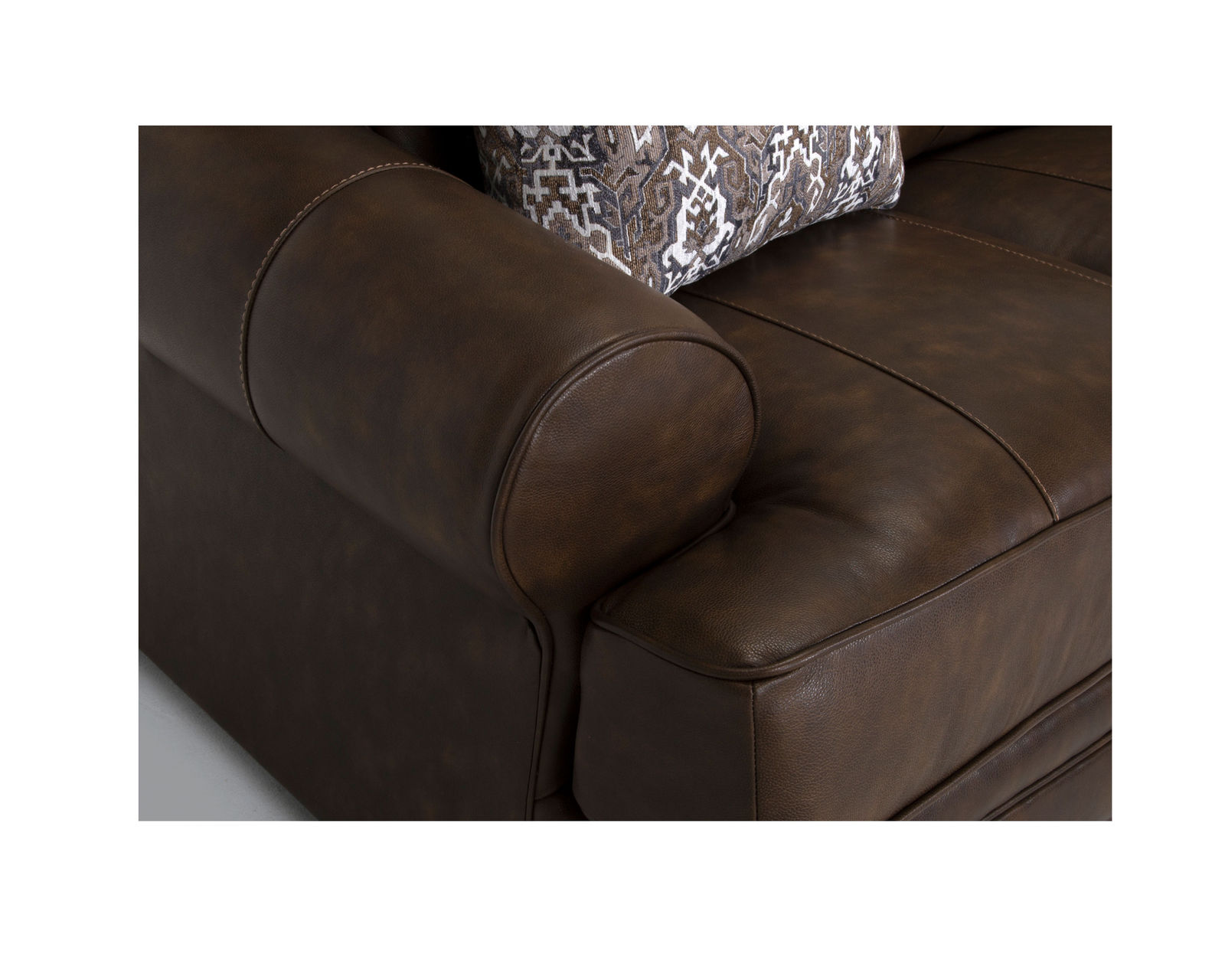 Tula Leather Sofa (93") Includes pillows - Rolled Arm with T-Seat Cushion